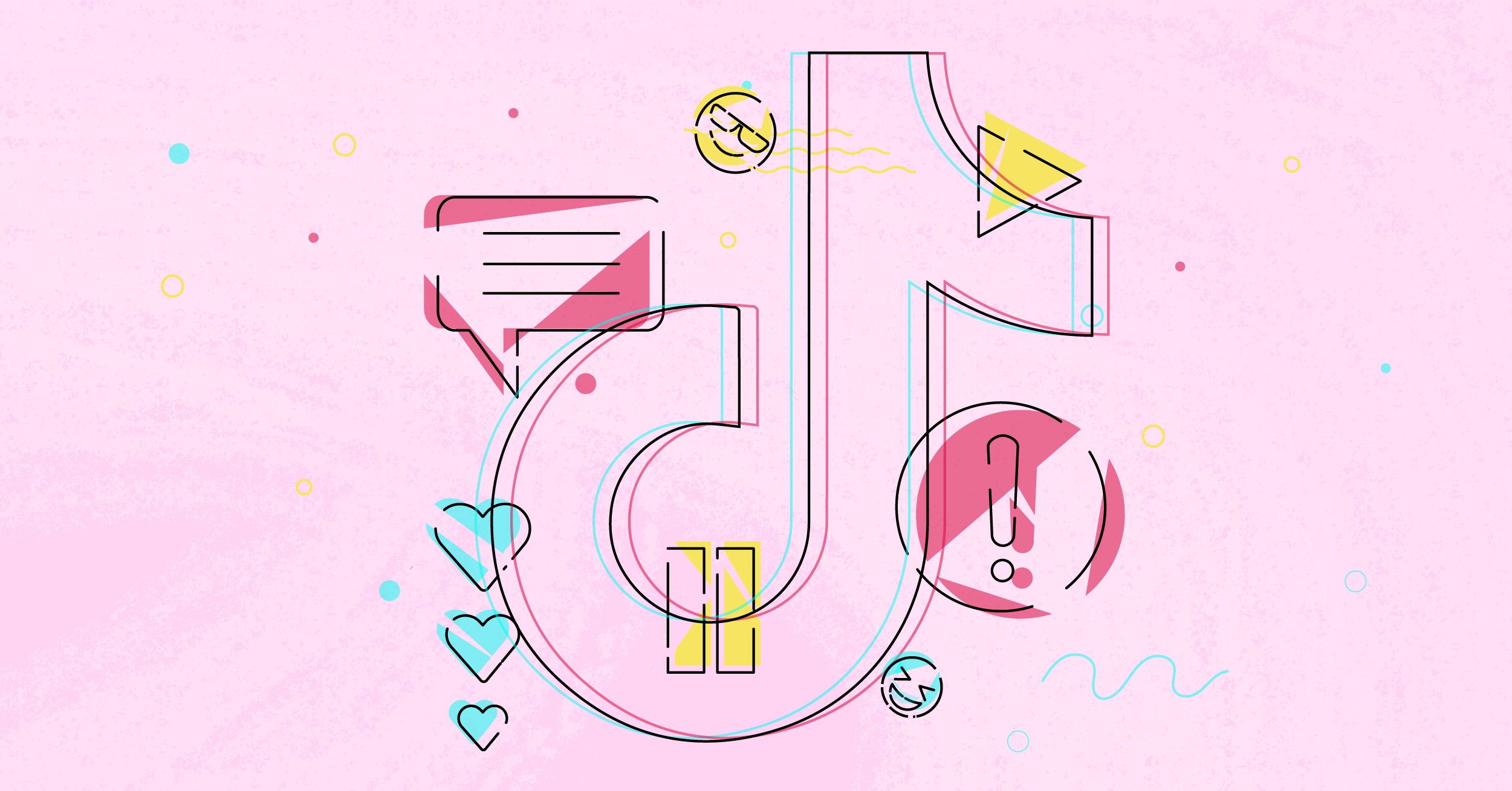 The TikTok logo on a bubblegum pink background