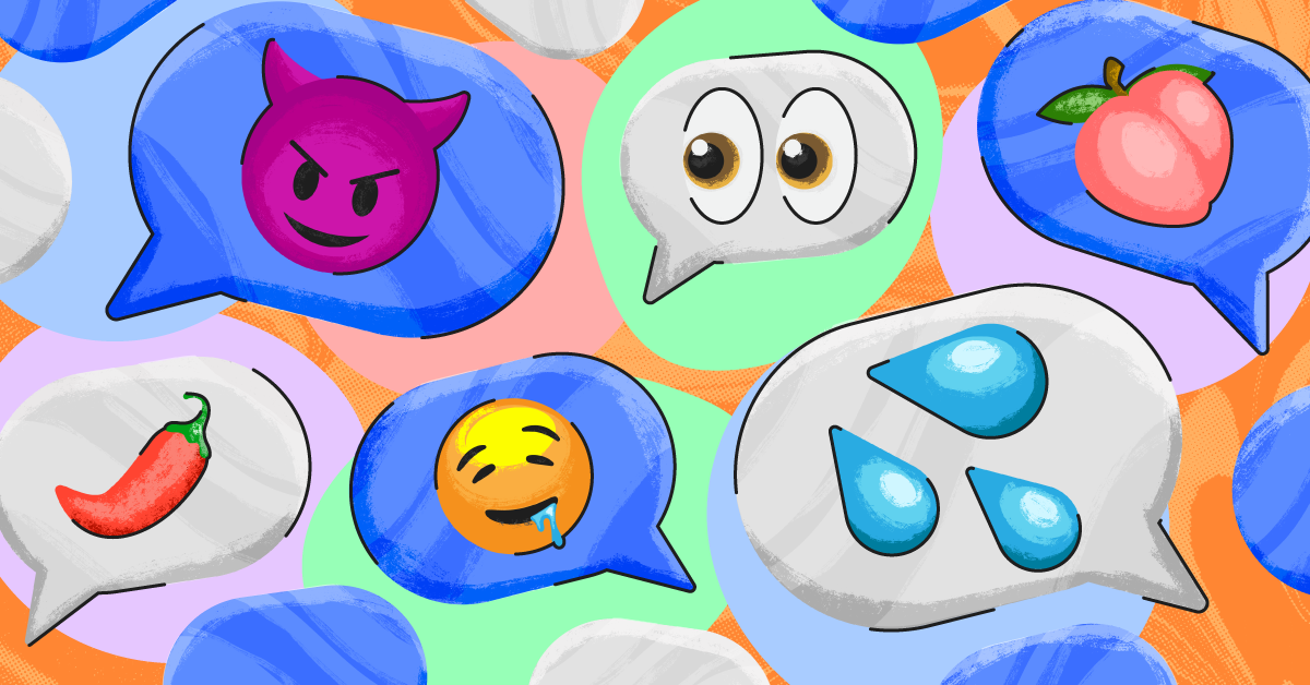 Several of emojis with various hidden emoji meanings.