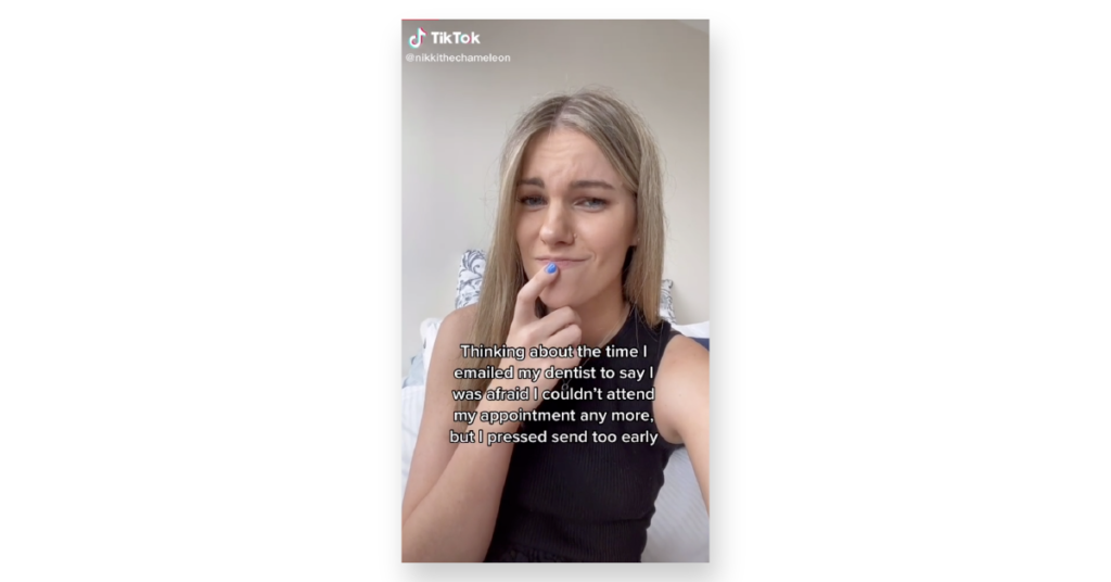 Blonde woman in TikTok video