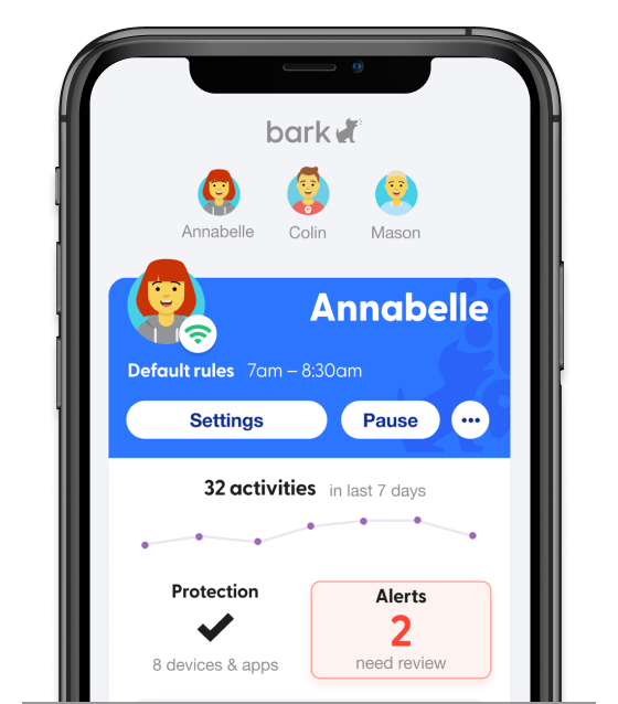 bark product dashboard with alerts